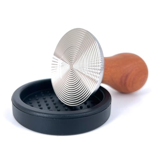 NEOUZA 58mm Tamper Ripple Base Espressomaschine Holzgriff Edelstahl für Coffee Shop Home Barista von NEOUZA