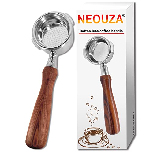 NEOUZA 58 mm Bodenloser Siebträger für Espresso Kaffeemaschine kompatibel mit GAGGIA Classic Pro 304 Edelstahl Zwei Ohren mit Filterkorb von NEOUZA