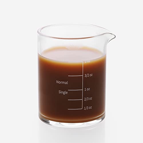 NEOUZA Espresso-Glas Kaffeetasse Unzen Messbecher Flüssigglas mit Skala Lebensmittel Backen Messwerkzeug Küchenzubehör (ohne Griff) von NEOUZA