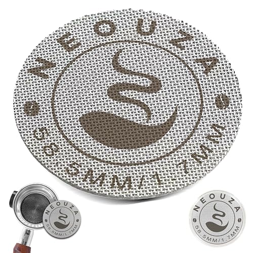 NEOUZA Espresso-Puck-Sieb, 58,5 mm, wiederverwendbar, 1,7 mm, Stärke: 150 µm, Edelstahl, professionelle Barista-Kaffeefilterplatte für Espresso-Siebträger-Filterkorb von NEOUZA