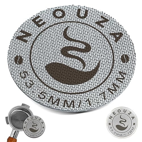 NEOUZA Espresso-Puck-Sieb, 53,5 mm, wiederverwendbar, 1,7 mm, Stärke: 150 µm, Edelstahl, professionelle Barista-Kaffeefilterplatte für Espresso-Siebträger-Filterkorb von NEOUZA