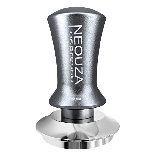 NEOUZA Espresso-Tamper 51 mm federbelastet für Kaffeemaschinen-Zubehör, antihaftbeschichtet, selbstnivellierend, raffinierter Griff, Edelstahl-Flachboden von NEOUZA