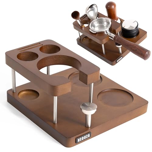NEOUZA Espresso-Tamper-Organizerstation für 51/53/58 mm Tamper-Verteiler, Siebträger-Halter, Stopfmatte (51 mm) von NEOUZA