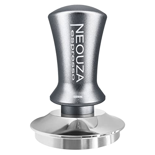 NEOUZA Espresso-Tamper 58 mm federbelastet für Kaffeemaschinen-Zubehör, antihaftbeschichtet, selbstnivellierend, raffinierter Griff, flacher Boden aus Edelstahl von NEOUZA