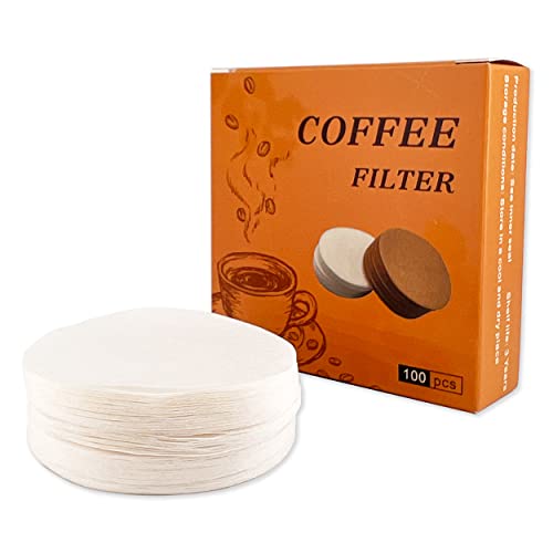 NEOUZA Kaffeepapierfilter rund für Espressomaschine, Siebträger, Mokkakanne, 100 Stück, ungebleicht, Einweg-Puck-Sieb (51 mm) von NEOUZA