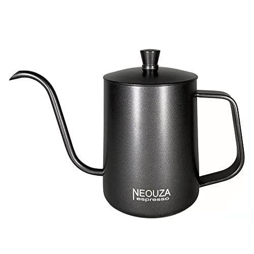 NEOUZA Pour Over Kaffeekocher, Schwanenhals, Wasserkessel, Edelstahl, 600 ml, Schwarz von NEOUZA