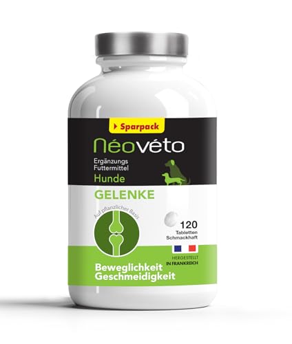 NEOVÉTO – Hundegelenke – 120 natürliche Tabletten – Arthrose bei Hunden – Entzündungshemmend – Vom Veterinärdienst zugelassene Wirkstoffe von NEOVETO
