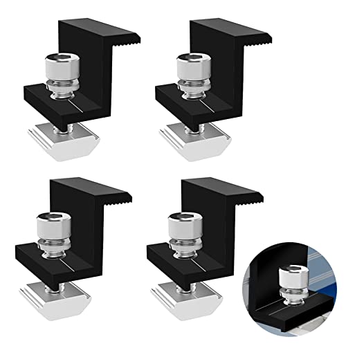 4 Stück Mittelklemme 35mm Solarmodul Halterung Endklemme Kit,Schwarz Standard inkl. Verschraubung,PV Photovoltaik Solar Trapez Befestigungs Mittel-klemme,Solar Endklemme für Wohnmobile Wände Schwarz von NEOVSUNY