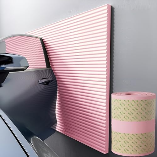 3D Wandkissen Selbstklebend, Pcv Kantenschutz Wandpolster, 1cm Dick Anti-Kollision Wandpaneele Gepolstert, Polsterpaneel Wand für Schlafzimmer, Wohnzimmer, Garage, Balkon, Tisch, Ecke ( Color : Pink , von NEPHRA