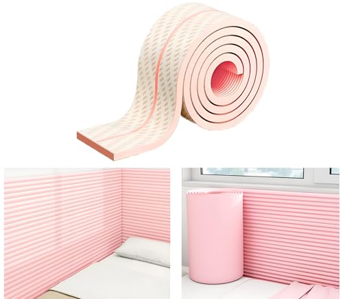 3D Wandpaneele Gepolstert, Wandkissen Selbstklebend für Schlafzimmer, 1cm Dick Anti-Kollision Wandverkleidung Wandpolster Kopfteil für Bettkopfteil Oder Aufprallschutz ( Color : Pink , Size : 20 cm x von NEPHRA