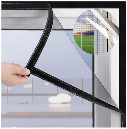 Einstellbar Fliegengitter Fenster, Zuschneidbar Katzennetz Balkon Ohne Bohren, DIY Fliegengitter Katzensicher mit Selbstklebenden Hakenbändern, Katzenschutz Fenster mit Rahmen (Color : Gray mesh blac Einstellbar Fliegengitter Fenster, Zuschneidbar Katzennetz Balkon Ohne Bohren, DIY Fliegengitter Katzensicher mit Selbstklebenden Hakenbändern, Katzenschutz Fenster mit Rahmen (Color : Gray mesh blac von NEPHRA