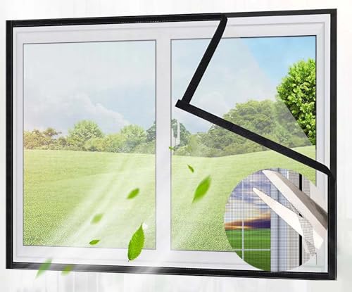 Fliegengitter Fenster Ohne Bohren Einstellbar, Insektenschutz Fenster Kann Zugeschnitten Werden, Katzenschutz Fenster für Balkon Polyesterfaser, mit Klettband Selbstklebend (Color : White Mesh Black Fliegengitter Fenster Ohne Bohren Einstellbar, Insektenschutz Fenster Kann Zugeschnitten Werden, Katzenschutz Fenster für Balkon Polyesterfaser, mit Klettband Selbstklebend (Color : White Mesh Black von NEPHRA