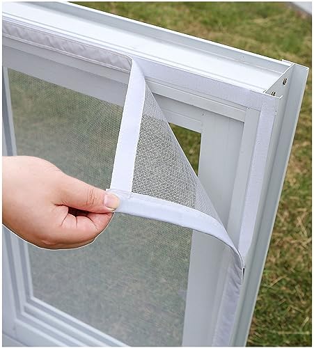 NEPHRA Selbstklebendes Insektenschutz Fenster mit Klettband, DIY Fliegengitter Dachfenster Fenster mit Rahmen, Moskitonetz Fenster, Fliegengitter Katzensicher, Farbe : White mesh Wh von NEPHRA