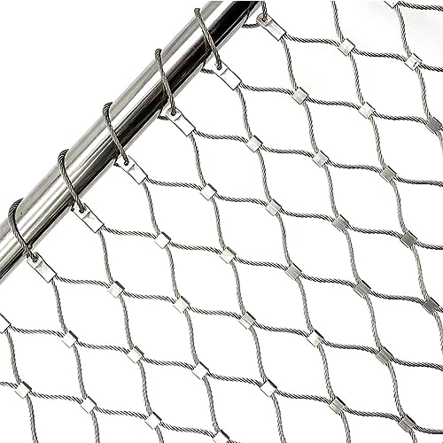 Seilnetz Aus Edelstahl 304 Hasenzaun Netz Maschendraht Feinmaschig Volierendraht GeflüGelnetz Katzennetz für Balkon Drahtverstärkt Schutznetz Volierennetz Metallgitter Weidezaun ( Farbe : 5cm , Größe von NEPHRA
