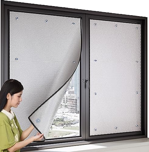Sonnenschutzfolie Fenster Innen oder Außen, 6MM Doppelseitige Aluminiumfolie, Fensterfolie Sonnenschutz Hitzeschutz, Reflektierende Dachfenster Folie (Größe : 110x110cm) von NEPHRA