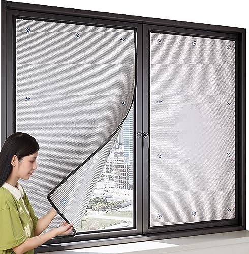 NEPHRA Sonnenschutzfolie Fenster Innen oder Außen, 6MM Doppelseitige Aluminiumfolie, Fensterfolie Sonnenschutz Hitzeschutz, Reflektierende Dachfenster Folie (Größe : 80x110cm) von NEPHRA