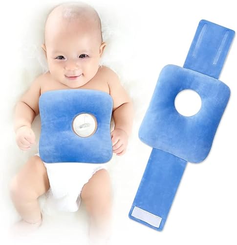 NEPPT G Tube Tummy Time Kissen für Baby-Fütterung, Schlauch-Gürtelkissen, mit Loch für Säuglinge und Kinder, verstellbarer Klettverschluss, blau, 25 x 23 x 2 cm (blau) von NEPPT