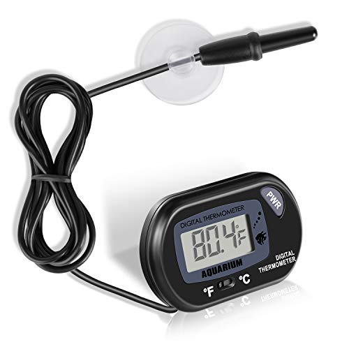 NEPTONION Aquarium Thermometer LCD Digital Aquarium Thermometer mit Saugnapf Fisch Tank Wasser Terrarium Temperatur für Fische und Reptilien wie Eidechse und Schildkröte von NEPTONION