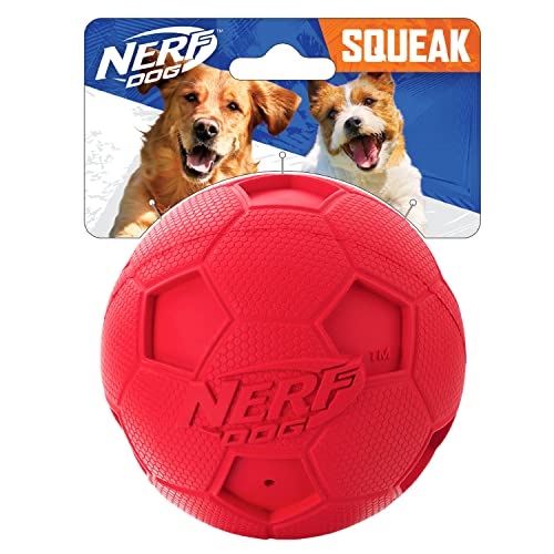 Nerf Dog Soccer Quietschen Ball Hundespielzeug, groß, Rot von Nerf Dog