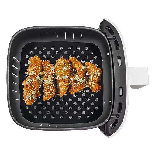 NERTHUS FIH 1236 2 Stück Quadratische perforierte Bodenschale aus Silikon für Luftfritteuse, Air Fryer, Silikonform von NERTHUS