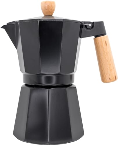 NERTHUS FIH 1252 Italienische Kaffeemaschine Induktion 6 Tassen Design Schwarz Holz von NERTHUS