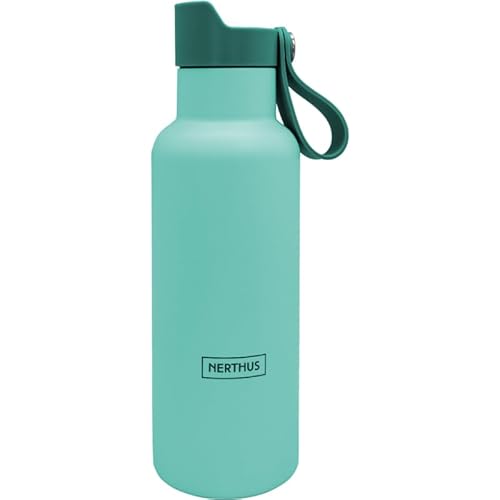NERTHUS FIH 1332 CLICK & DRINK! Sportflasche mit Doppelwand 500 ml mit Klickverschluss, Hydration und Stil in einem Premium-Design Türkis von NERTHUS