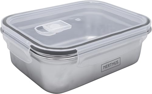 NERTHUS FIH 1514 Frischhaltedose, rechteckig, Edelstahl, BPA-frei, mikrowellengeeignet und gefriergeeignet, ideal für Aufbewahrung und Transport von Lebensmitteln NERTHUS FIH 1514 Frischhaltedose, rechteckig, Edelstahl, BPA-frei, mikrowellengeeignet und gefriergeeignet, ideal für Aufbewahrung und Transport von Lebensmitteln von NERTHUS