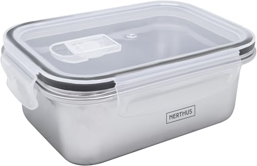 NERTHUS FIH 1515 Rechteckiger luftdichter Behälter aus Edelstahl, BPA-frei, geeignet für Mikrowelle und Gefrierschrank, ideal für die Lagerung und den Transport von Lebensmitteln NERTHUS FIH 1515 Rechteckiger luftdichter Behälter aus Edelstahl, BPA-frei, geeignet für Mikrowelle und Gefrierschrank, ideal für die Lagerung und den Transport von Lebensmitteln von NERTHUS