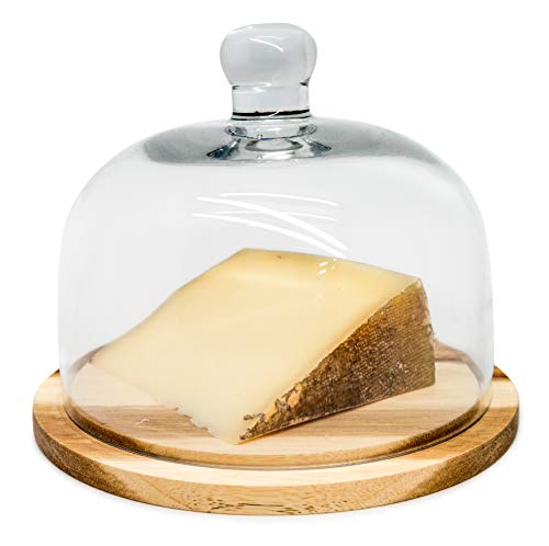 Nerthus FIH 548 Käsedose mit Glasdeckel und Holzboden, Glas, transparent von NERTHUS