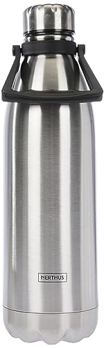 Nerthus FIH 622 doppelwandige Thermosflasche für Kaltes und Heißes, schwarzes Design aus 18/8 Edelstahl, 1500 ml, BPA-frei, luftdichter Deckel von NERTHUS