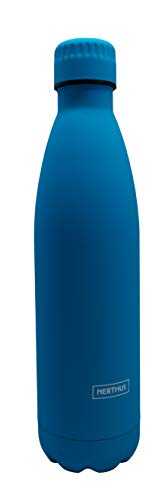 NERTHUS FIH 605 Thermoskanne, doppelwandig, für heiße und kalte Temperaturen, blaues Design, Edelstahl, 750 ml, BPA-frei, auslaufsicherer Deckel, Metall von NERTHUS