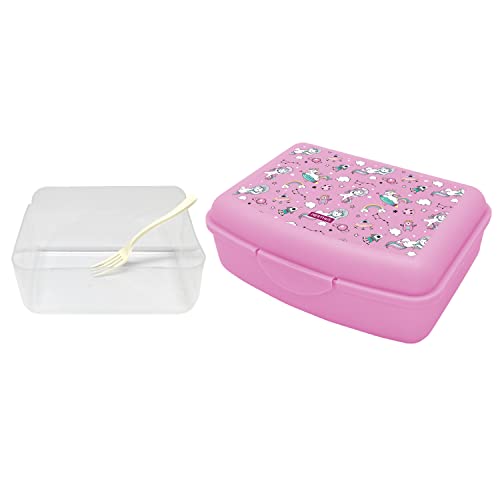 NERTHUS Lunchbox für Kinder und Behälter mit Gabel, Lunchbox, leicht und leicht zu reinigen von NERTHUS