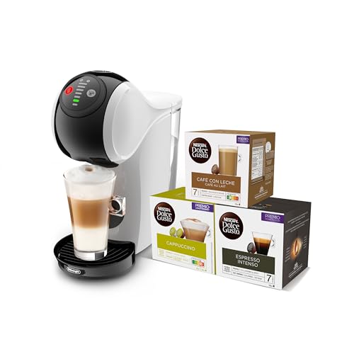 De'Longhi Dolce Gusto Genio S Kaffeemaschine in Kapseln, inkl. 3 Packungen Kapseln, kompaktes Design, einstellbare Getränkegröße, abnehmbarer Wassertank 0,8 l, EDG225.W, 1470 W, Weiß von NESCAFÉ DOLCE GUSTO