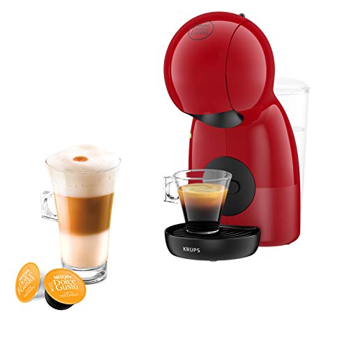 Krups KP1A05 Nescafé Dolce Gusto Piccolo XS, Kapsel Kaffeemaschine | heiße und kalte Getränke | 15 bar Pumpendruck | manuelle Wasserdosierung | Rot von NESCAFÉ DOLCE GUSTO