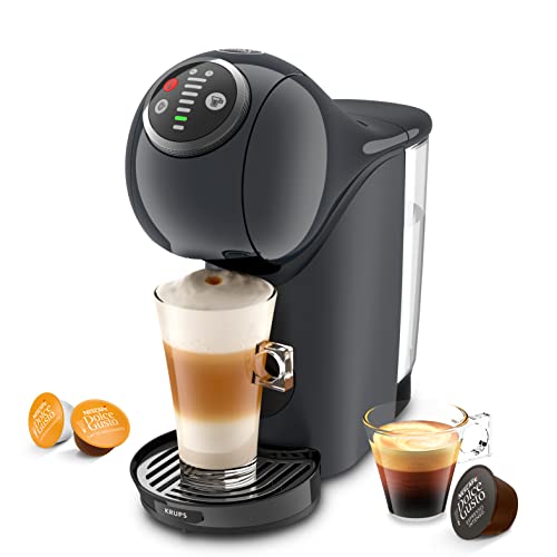 Krups KP340B NESCAFÉ Dolce Gusto Genio S Plus Kapselmaschine | Espresso Boost | Temperaturauswahl | Heiß- & Kaltgetränke |15 bar Pumpendruck | 0,8l Wassertank | 1500 Watt | Farbe Cosmic Grey von NESCAFÉ DOLCE GUSTO