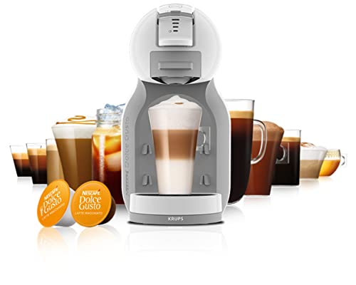 Krups Nescafé Dolce Gusto Mini Me KP1201 Kapsel Kaffeemaschine | für heiße und kalte Getränke | 15 bar Pumpendruck | automatische Wasserdosierung | Flow-Stop Technologie | 0,8 L Wassertank | weiß/grau von NESCAFÉ DOLCE GUSTO