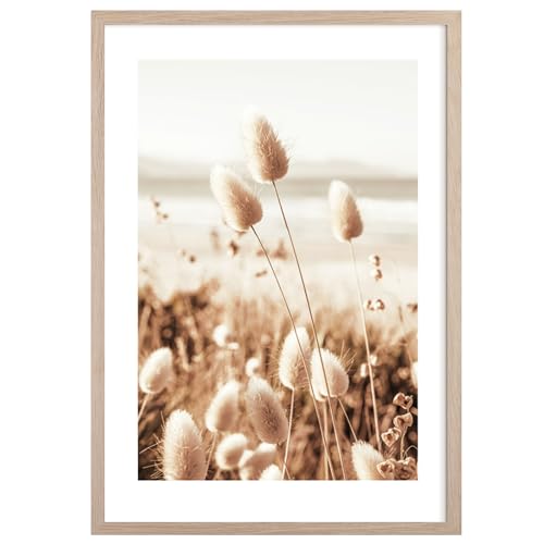 NESCL® Bilderrahmen für DIN A3 30 x 42 cm Natur Holz Eiche Dünner Rahmen | Posterrahmen Groß Collage | Amerikanische Weiß-Eiche Picture Frame 29,7 x 42cm mit Acrylglas-Frontplatte， 1-Pack von NESCL