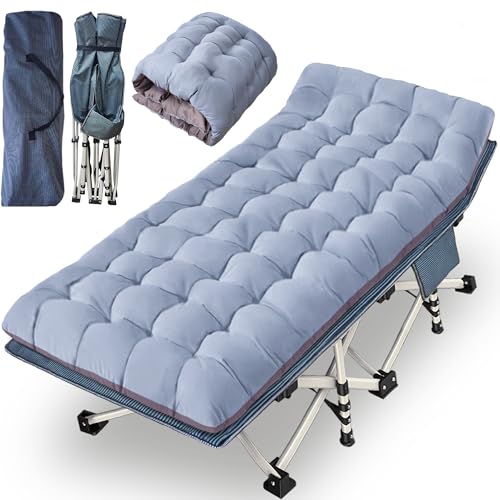 NESDCC Oversize Campingbett XXL 81.3 cm Breite mit bequemer Matratze für Erwachsene Extra Breite Kinderbetten zum Schlafen Klappbett Campingbett Schwerlast mit Tragetasche für Home Office Outdoor von NESDCC