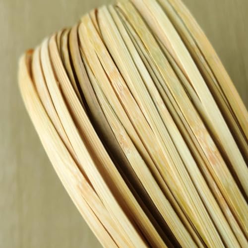 3m Länge 7 Streifen Weicher Bambus, Bambusstreifen Zum Weben Handgefertigte Materialien, Bambuskorb Webstreifen Multifunktional, Flache Gurtband DIY Handwerk Dekorative Körbe, Handdekor Stuhl Cane ( S von NESLAY