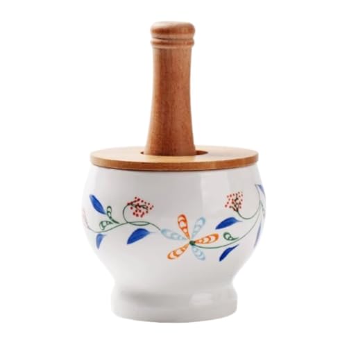 Mörser mit Stößel Set Keramik Knoblauch Stößel, Hausgemachter Knoblauchstopf, Traditionelle Knoblauchmühle Küchenwerkzeuge von NESPIQ