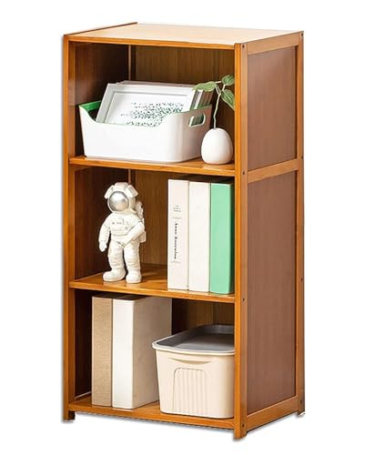 NESPIQ Bücherregal Für Arbeitszimmer Wohnzimmer Bambus-Bücherregal, Großes Offenes Aufbewahrungs-Bücherregal, Modernes Bücherregal Für Zuhause, Büro, Dekor, Präsentationsständer(40 * 30 * 78cm) von NESPIQ