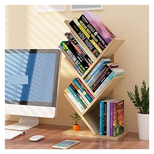 NESPIQ Bücherregal Für Arbeitszimmer Wohnzimmer Tree Desktop-Bücherregal-Lagerregal, Stehendes Buch-Organizer-Regal, Einfaches Offenes Bücherregal, Büro, Heimdekoration, Raum(D) von NESPIQ