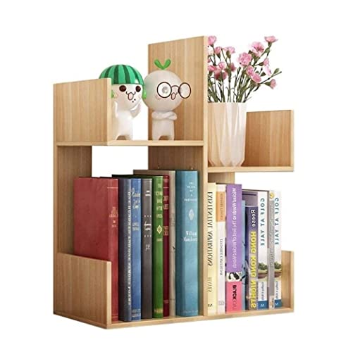 NESPIQ Bücherregal Für Arbeitszimmer Wohnzimmer Verstellbares Schreibtisch-Bücherregal Desktop Tidy Organizer Display Storage Shees Cube Kosmetikhalter Bücherregal(Walnut) von NESPIQ