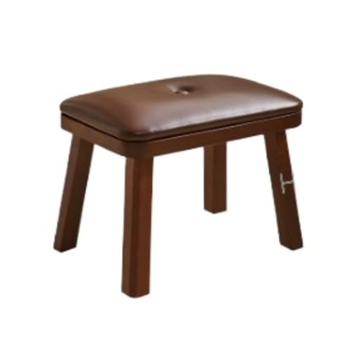 NESPIQ Fußstütze Hocker Fußhocker Aus Massivholz Mit Weich Gepolstertem Sitz, Kleiner Hocker for Zu Hause Sitzhocker Fußhocker(Brown) von NESPIQ