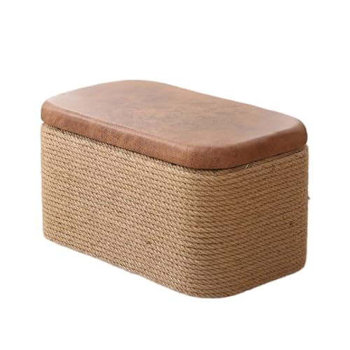 NESPIQ Fußstütze Hocker Fußhocker Mit Aufbewahrungsfunktion, Fußstütze for Das Wohnzimmer Sitzhocker Fußhocker(Leather,50x30x27cm) von NESPIQ