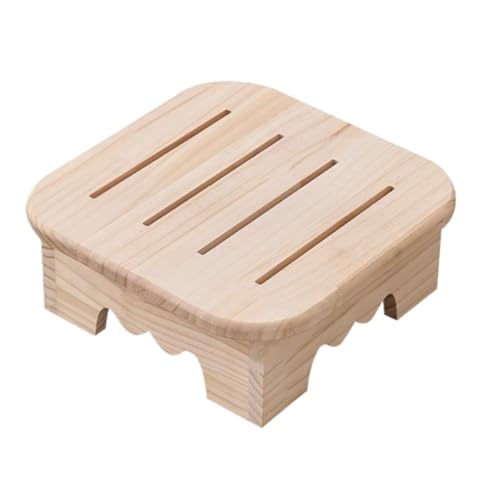 NESPIQ Fußstütze Hocker Holz Tritthocker for Badezimmer Küche Schlafzimmer Pflanzenregal Sitzhocker Fußhocker(Wood Color,30x30x12cm) von NESPIQ