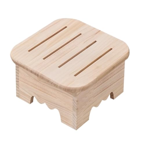 NESPIQ Fußstütze Hocker Holz Tritthocker for Badezimmer Küche Schlafzimmer Pflanzenregal Sitzhocker Fußhocker(Wood Color,30x30x18cm) von NESPIQ
