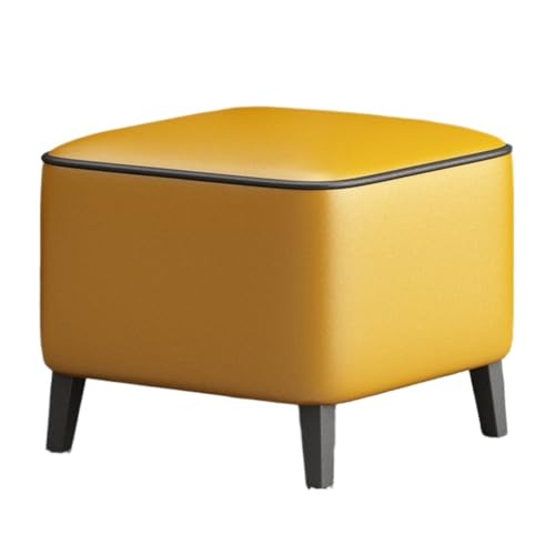NESPIQ Fußstütze Hocker Moderner Minimalistischer Quadratischer Fußhocker Mit Weichem Ledersitz, Pouffe-Hocker Sitzhocker Fußhocker(Yellow) von NESPIQ