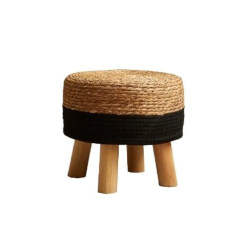 NESPIQ Fußstütze Hocker Runder Fußhocker, Handgewebte Poufs, Gepolsterte Fußstütze Mit Kiefernholzbeinen Sitzhocker Fußhocker(C) von NESPIQ