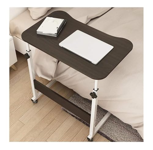 NESPIQ Laptoptisch Beistelltisch Stahlrahmen Laptop-Schreibtisch Mit Rad Mobiler Stehpult Heben Über Dem Bett Nachttisch Verstellbar Computertisch(Black) von NESPIQ